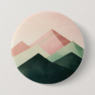 Pastel Ridge – Geometrisch berglandschap #1 Ronde Button 7,6 Cm