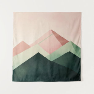 Pastel Ridge – Geometrisch berglandschap #1 Wandkleed