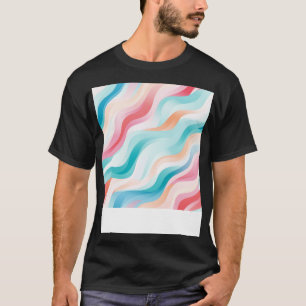 Pastel rimpelt moderne Abstracte golven ontketend T-shirt