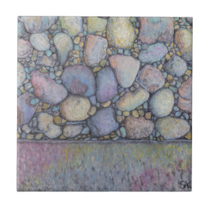 Pastel River Rock en Pebbles Tegeltje