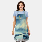 Pastel rivier pineforest artsblauw aangepast Monog Schort (Gedragen)