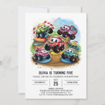 Pastel Road Monster Truck Verjaardag