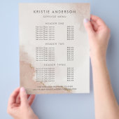 Pastel robuuste roze en Gold Pricing & Services Flyer (Hand)