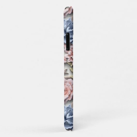Pastel rococo bloemig met vogel Case-Mate iPhone case (Achterkant/rechts)
