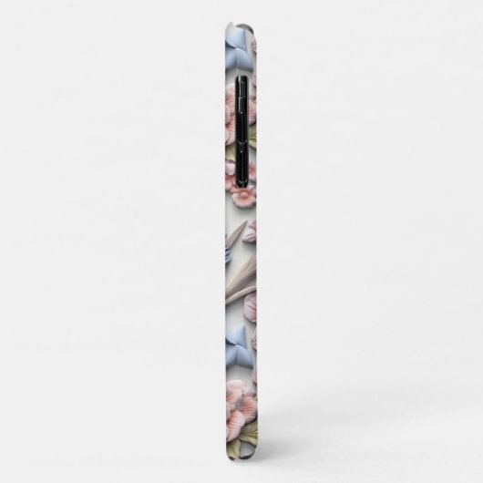 Pastel rococo bloemig met vogel Case-Mate iPhone case (Achterkant/links)