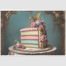Pastel Rococo Cake Slice 2 Decoupage Papier Tissue