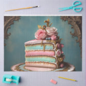 Pastel Rococo Cake Slice Decoupage Papier | weefse (Craft)