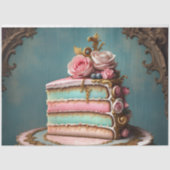 Pastel Rococo Cake Slice Decoupage Papier | weefse (Voorkant)