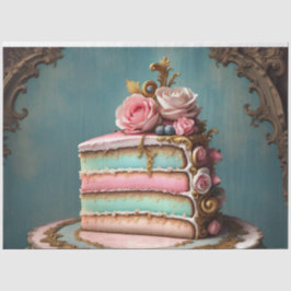 Pastel Rococo Cake Slice Decoupage Papier | weefse