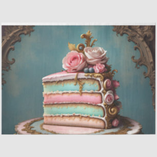 Pastel Rococo Cake Slice Decoupage Papier   weefse