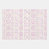 Pastel Rococo Damast Streep Inpakpapier Vellen (Voorkant)