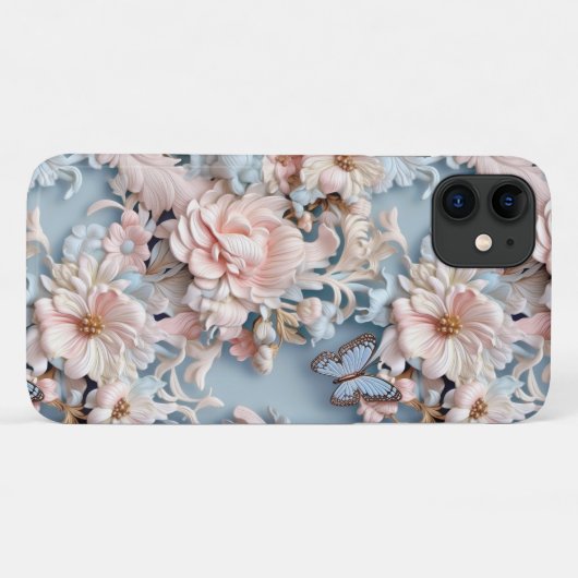 Pastel Rococo Floral Case-Mate iPhone Case (Achterkant (horizontaal))