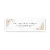 Pastel Rococo Garden Floral Wedding  Etiket (Voorkant)