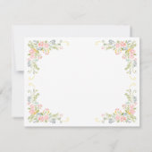 Pastel Rococo Garden Ornate Floral Wedding Bedankkaart (Achterkant)