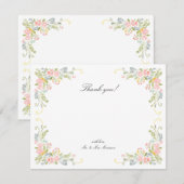 Pastel Rococo Garden Ornate Floral Wedding Bedankkaart (Voorkant / Achterkant)