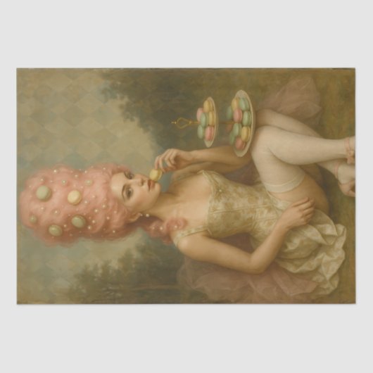 Pastel Rococo Macaron Muse – Whimsical French  Tissuepapier (Voorkant)