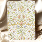Pastel Rococo Scrollwork Bloemen Huwelijk Kaart