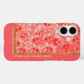 Pastel rode bloesems op crème - gepersonaliseerd Case-Mate iPhone case (Achterkant (horizontaal))