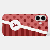 Pastel Rode Polka Dot en Stripe Patroon Case-Mate iPhone Case (Achterkant (horizontaal))