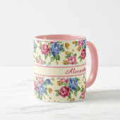 Pastel Romantic blossom Pink, Red, Blue Rozen name Mok (Voorkant rechts)