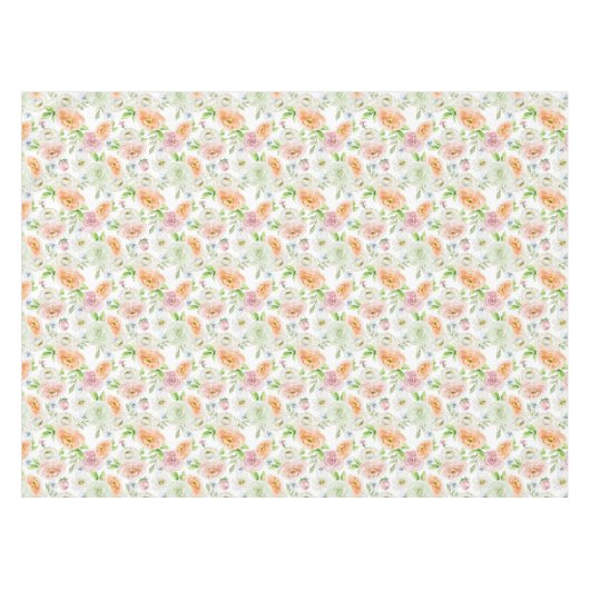 Pastel Romantic Rozen Patroon Tafelkleed (Voorkant (Horizontaal))