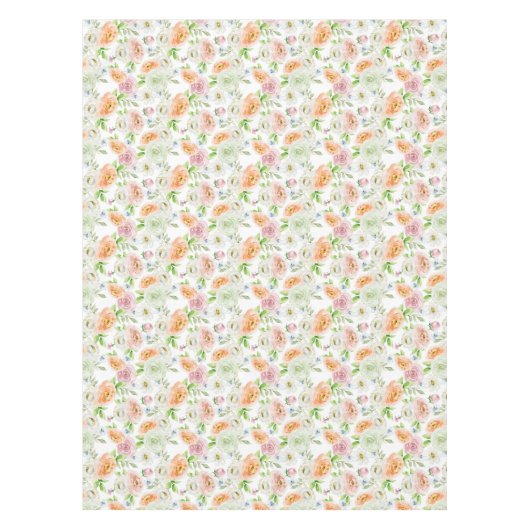 Pastel Romantic Rozen Patroon Tafelkleed (Voorkant)