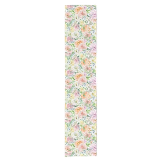 Pastel Romantic Rozen Pattern Short Table Runner Korte Tafelloper (Voorkant)