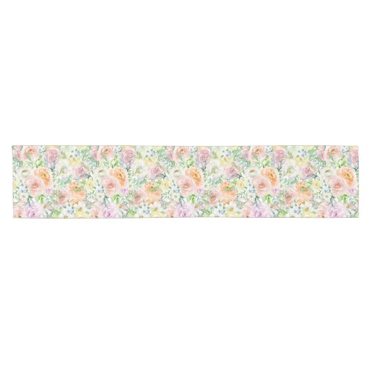 Pastel Romantic Rozen Pattern Short Table Runner Korte Tafelloper (Horizontaal)