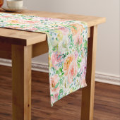 Pastel Romantic Rozen Pattern Short Table Runner Korte Tafelloper (Voorbeeld)