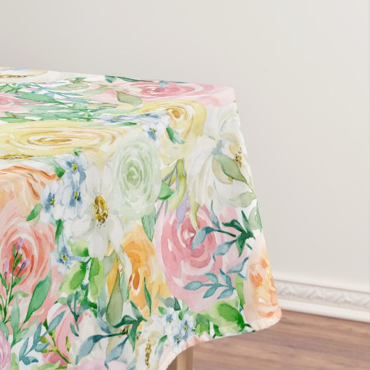 Pastel Romantisch Rozen Patroon Kort   Tafelkleed (Voorbeeld)