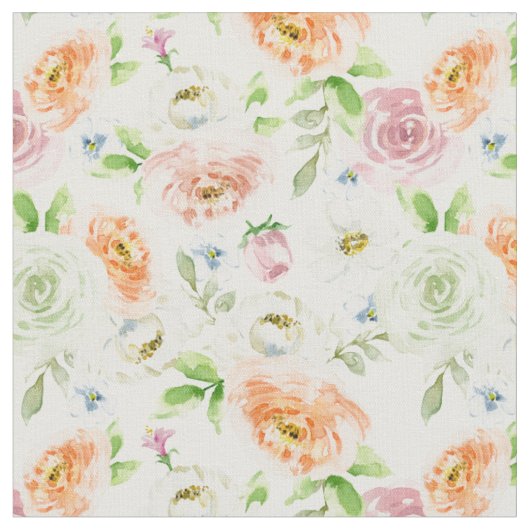 Pastel Romantisch Rozen Patroon Stof (Close Up)