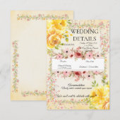 Pastel Romantische Trouwinformatie Invoegen Informatiekaartje (Voorkant / Achterkant)