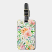 Pastel romantische tuin bagagelabel (Voorkant verticaal)