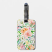 Pastel romantische tuin bagagelabel (Achterkant verticaal)