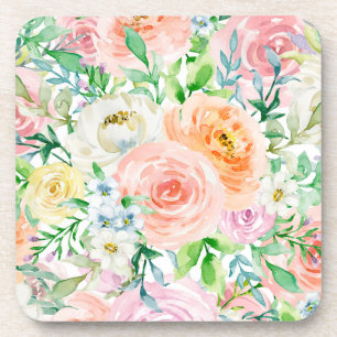 Pastel romantische tuin bier onderzetter