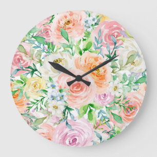 Pastel romantische tuin grote klok