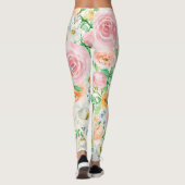 Pastel romantische tuin leggings (Achterkant)