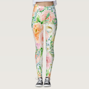 Pastel romantische tuin leggings