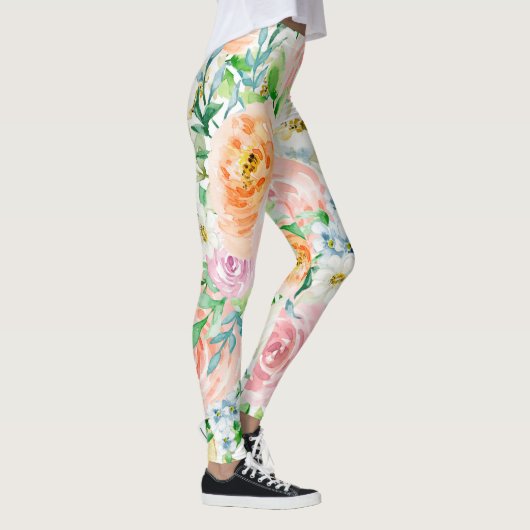 Pastel romantische tuin leggings (Rechts)