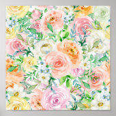 Pastel romantische tuin poster (Voorkant)