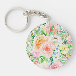 Pastel romantische tuin sleutelhanger