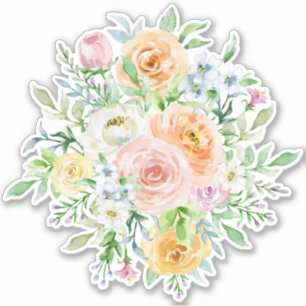 Pastel romantische tuin sticker