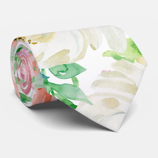 Pastel romantische tuin stropdas (Opgerold)