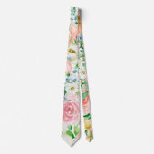Pastel romantische tuin stropdas (Voorkant)