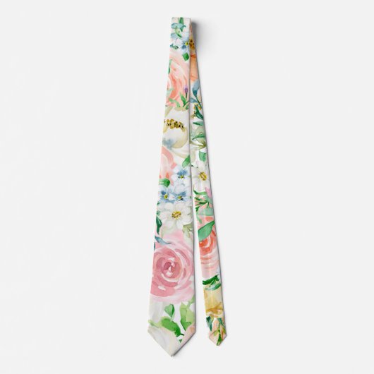 Pastel romantische tuin stropdas (Voorkant)
