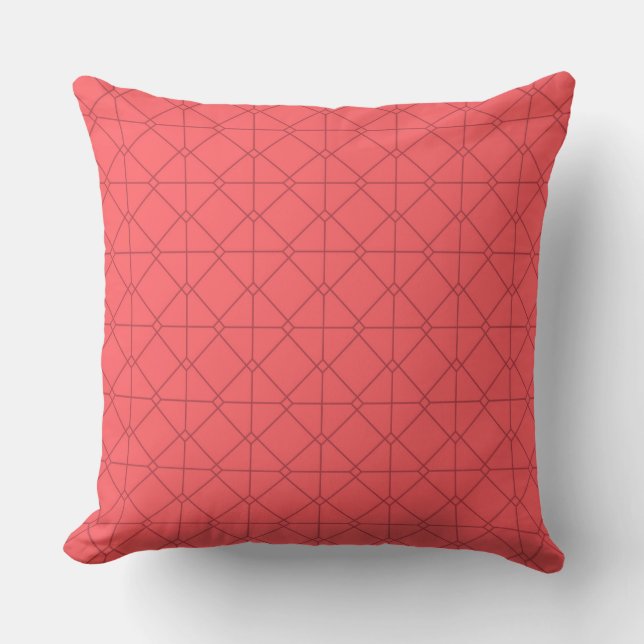 Pastel rood, cool, trendy, decoratief kussen (Voorkant)