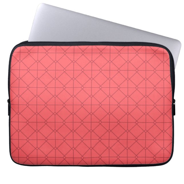 Pastel rood, cool, trendy, decoratief laptop sleeve (Voorkant)