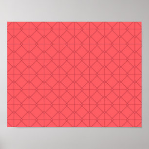 Pastel rood, cool, trendy, decoratief poster