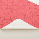 Pastel rood, cool, trendy, decoratief sherpa deken (3/4)