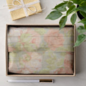 Pastel rood roze rozen op rustieke hout decoupage tissuepapier (Geschenk)